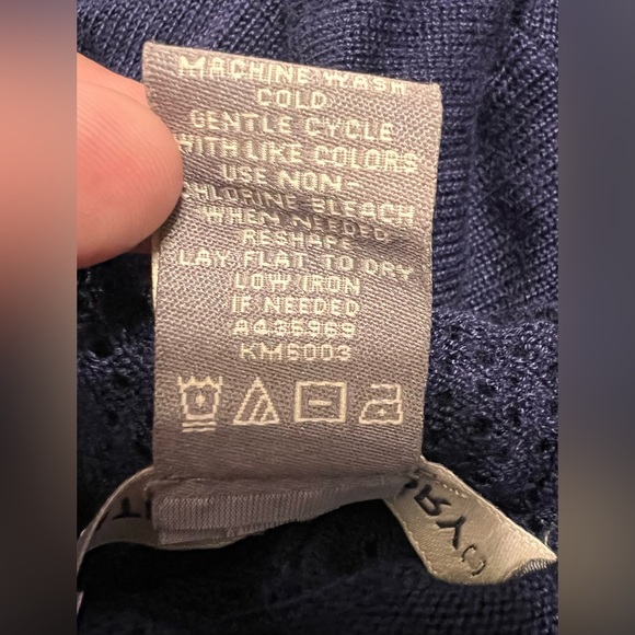 Kate & Mallory Navy Sleeveless Open Front Draped Sweater Vest Cardigan! Size 1X. - Picture 7 of 9